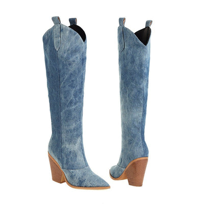 Saylor - Denim Cowboy Stiefel