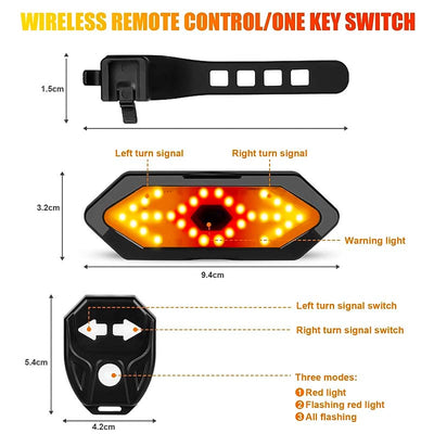 LuminaRide™ - Kabelloses Rücklicht mit Signalen [Letzter Tag Rabatt]