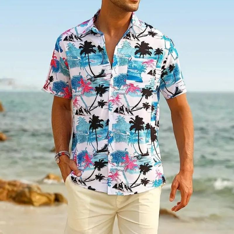 Houston - Stylisches Herren kurzarm Hemd im Cancun Stil