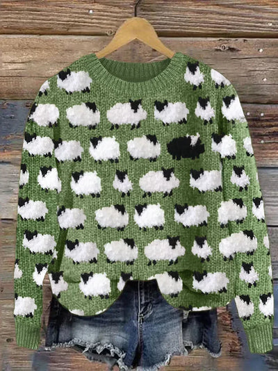 Susan – gemütlicher vintage-strickpullover aus schaffell