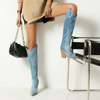 Saylor - Denim Cowboy Stiefel